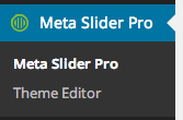 Meta Slider Pro menu with Theme Editor option